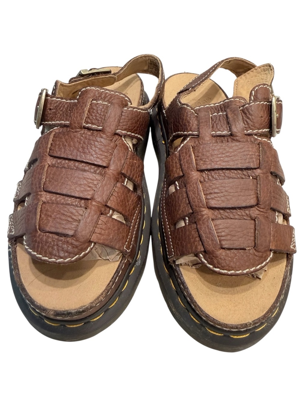 Dr Martens Shoes Mens 7 Women 8 Brown Leather Fisherman Sandals Grizzly 8092 ARC